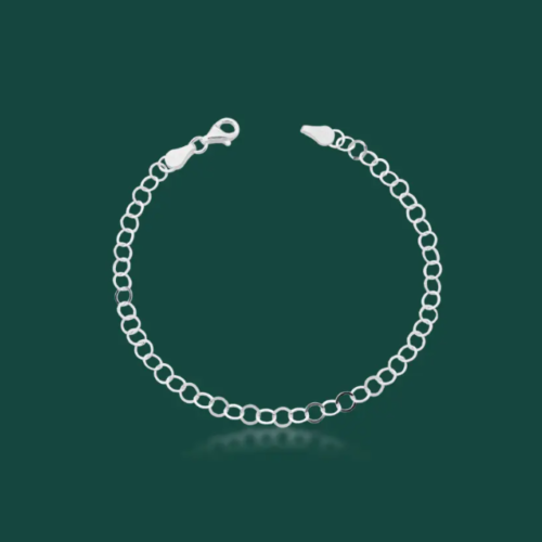 Pulseira elos redondos 4mm tam. 18