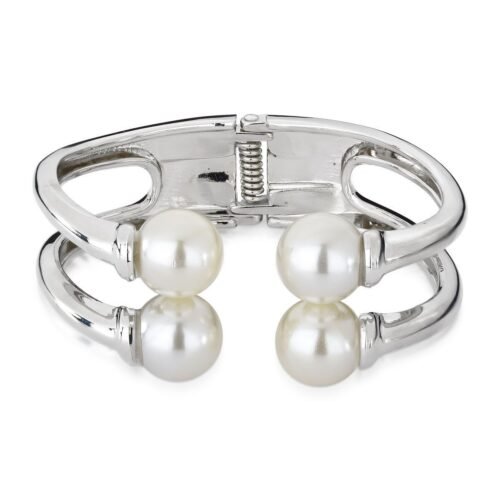 Bracelete 2 garras pérolas