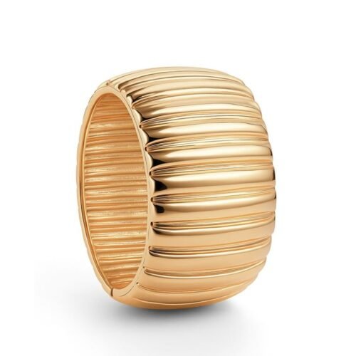 Bracelete Maxi Ondas Liso Dourado