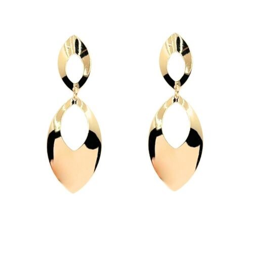 Brinco Dourado Duplo Leaf