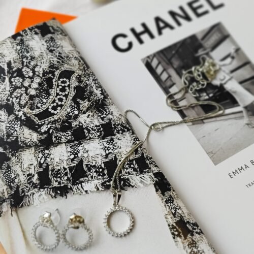 Conjunto Circle Cravejado Prateado