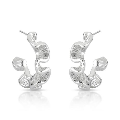 Brinco Argola Orgânica Torcida Prateado