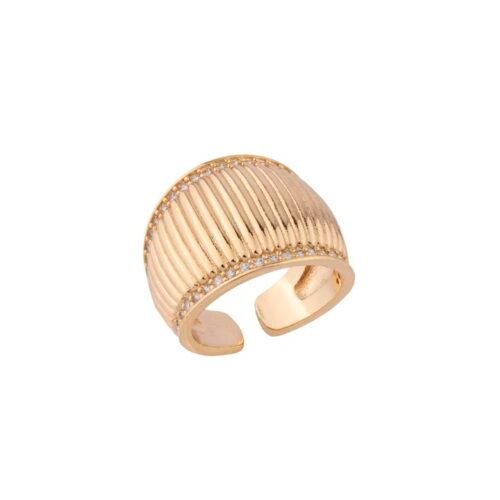 Anel Malha Linha Borda Cravejada Cristal - AJUSTÁVEL Referência: AN-285-2