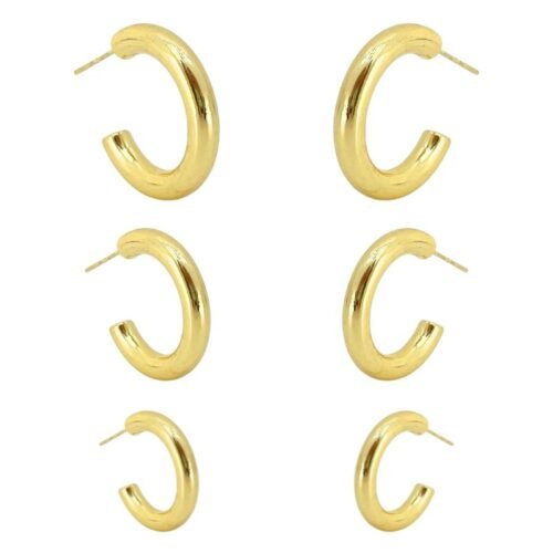 Brinco Argola Tubo Dourada