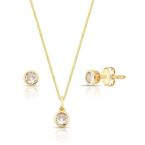 Conjunto Ponto de Luz Dourado