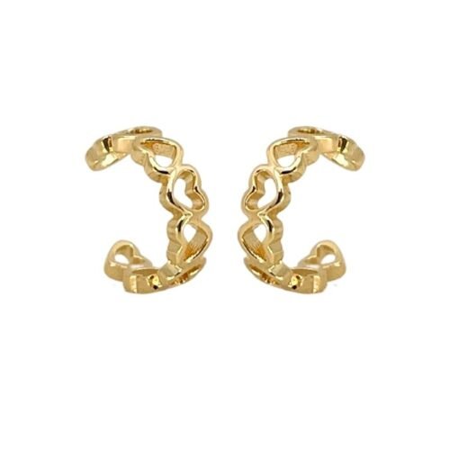 Ear Cuff (piercing fake) Corações Entrelaçadoss
