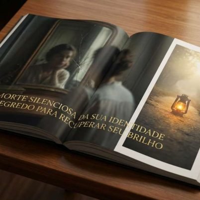 High-end editorial photography for: A Morte Silenciosa da Sua Identidade e O Segredo Para Recuperar Seu Brilho