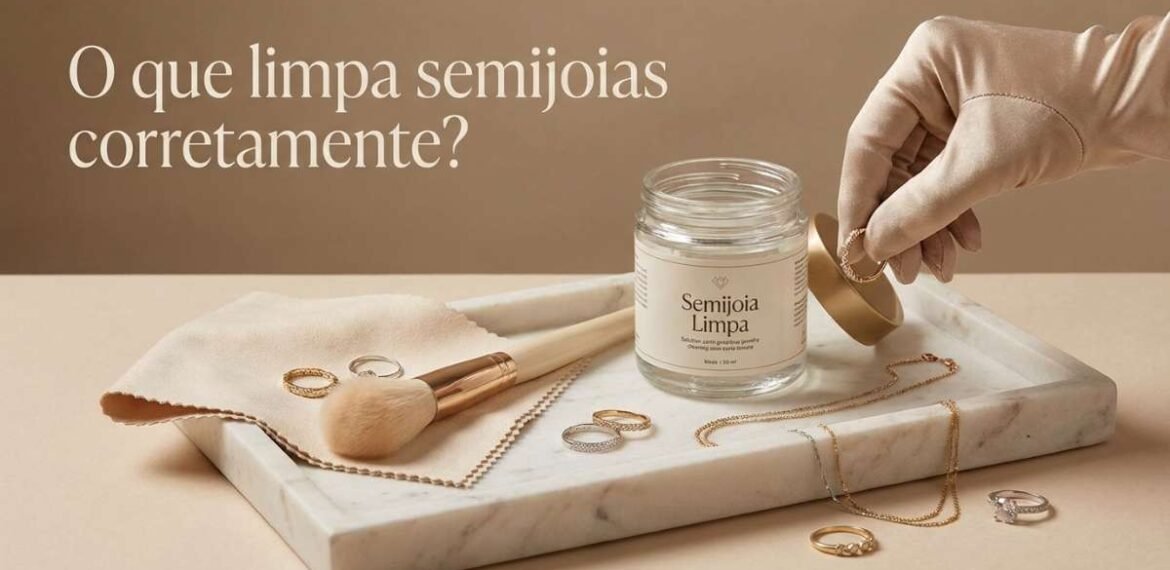 High-end editorial photography for: O que limpa semijoias corretamente? Do prático ao ritual de renovação