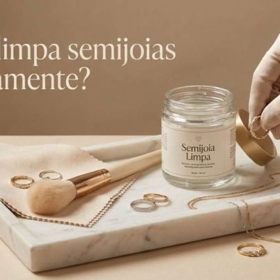 High-end editorial photography for: O que limpa semijoias corretamente? Do prático ao ritual de renovação